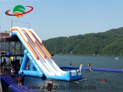 Commercial Floating Giant Inflatable Aqua Water Park Flying Slide For Sale. Top Quality, 3 years Warranty.