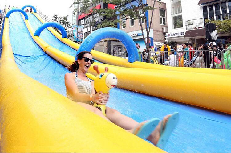 Inflatable Long Water Slide / Inflatable Slide The City For Adult