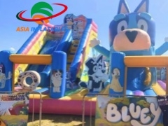 Φουσκωτό Funcity με θέμα το γιγάντιο μπλε προς πώληση κατασκευαστές